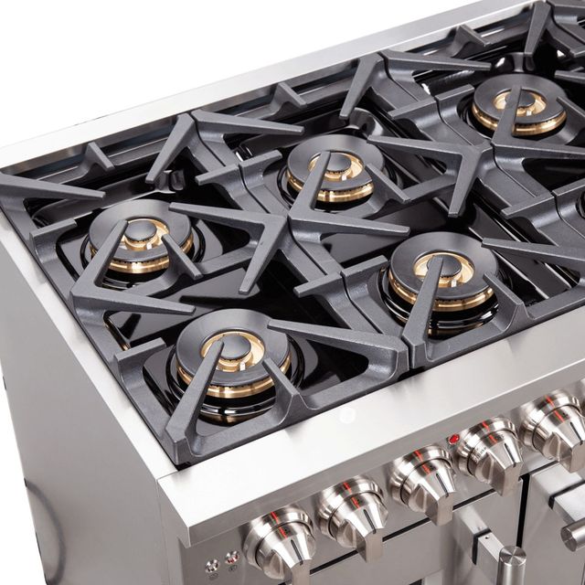 FORNO® Capriasca 48" Stainless Steel Pro Style Dual Fuel Range-1