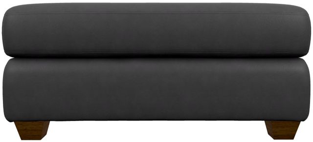 La-Z-Boy® Charlie Navy Leather Ottoman-1