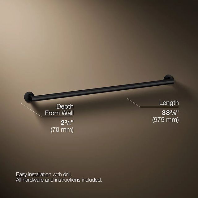 KOHLER® Components™ Matte Black 36" Grab Bar-2
