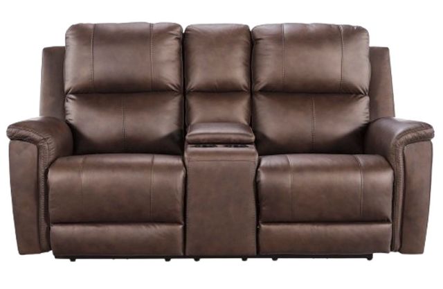 Signature Design by Ashley® Beryton Espresso Power Reclining Loveseat with Console and Adjustable Headrest-1