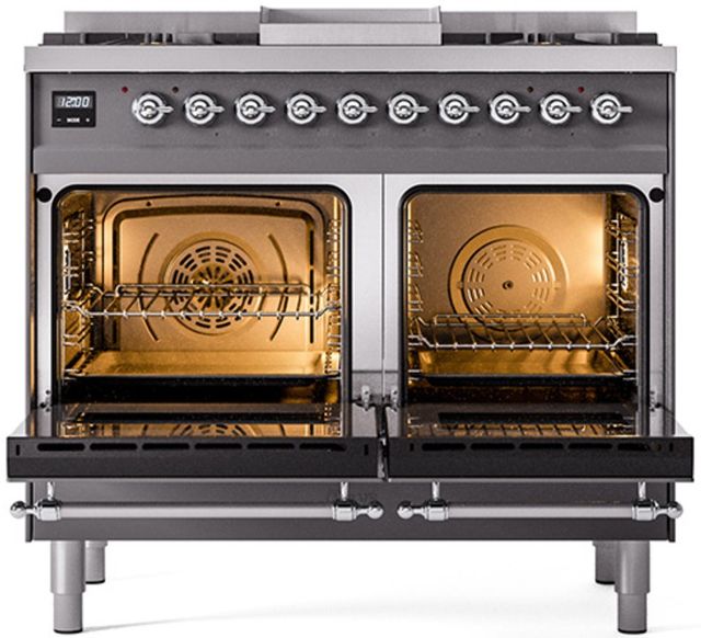 Ilve® Nostalgie II Series 40" Graphite Matte Pro Style Dual Fuel Range-1