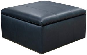 England Furniture Customizable Hendrix Leather Storage Ottoman with Nailhead Trim