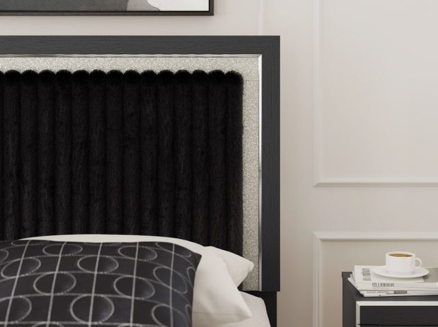 Signature Design by Ashley® Birmonton Black King Upholstered Panel Headboard-2