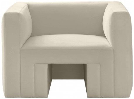 Meridian Furniture Henson Cream Velvet Chair-1