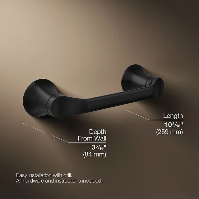 KOHLER® Simplice® Matte Black Pivoting Toilet Paper Holder-2