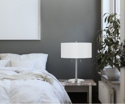 Cal® Lighting & Accessories Calais Brushed Steel Table Lamp-1