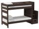 Elements International Cali Kids Brown Twin Over Twin Bunk Bed with Staircase-0