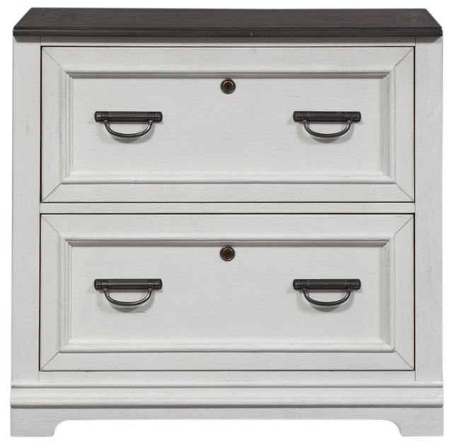 Liberty Furniture Allyson Park Charcoal/Wirebrushed White Bunching Lateral File Cabinet-2