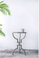 A & B Home Glass Top Side Table with Nickel Base-4