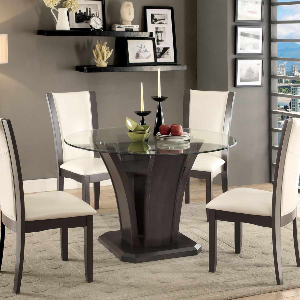 Ottowa 5-piece Round Wood Dining Room Table Set Brown – Home Furniture, TN, image size:1200x1200