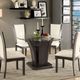 Furniture of America® Manhattan 5-Piece Glass Top Round Dining Table Set with Dark Gray Pedestal-0