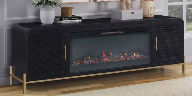 Legends Home Harper Black 82" Fireplace Console-1