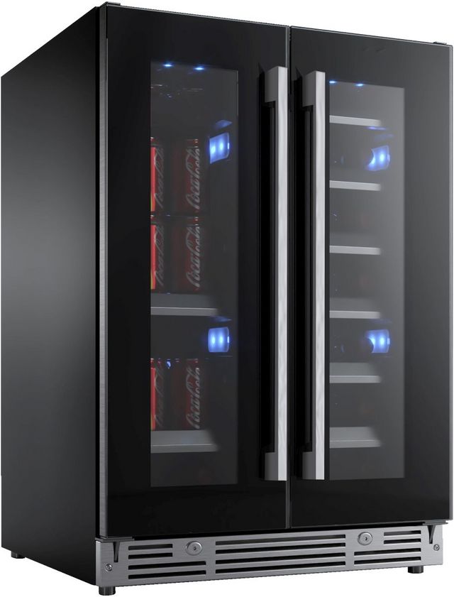 XO 24" Black Glass Built-In Beverage Center