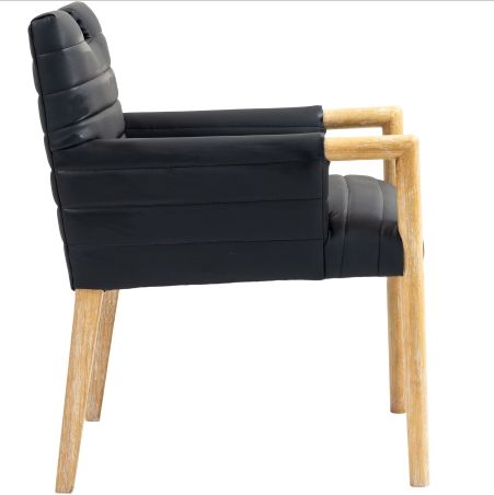 Meridian Furniture Aimee Black Vegan Leather Dining Arm Chair-2