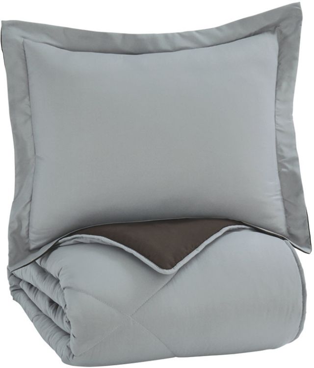 Signature Design by Ashley® Massey 2-Piece Black/Gray Twin Comforter Set-0