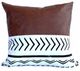 Livia Leather Stripe Black/Tan Decorative Pillow-0