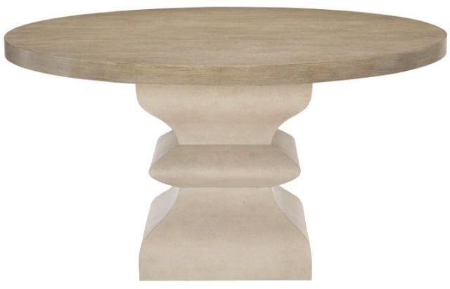 Bernhardt Santa Barbara 60'' Cerused Oak Top Dining Table with Faux Stone Base-0