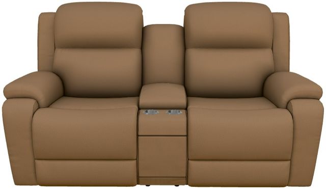 La-Z-Boy® Dorian Camel Power Reclining Loveseat with Console, Headrest, and Lumbar-1