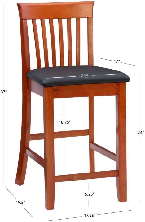 Linon Triena Dark Cherry Counter Stool-2
