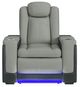 Elements International Lantana Charcoal/Rocky Cement Power Recliner-2