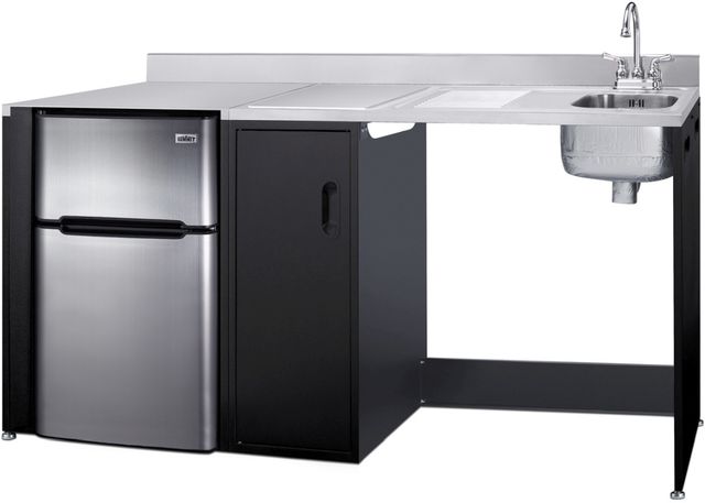 Summit® 72" Black/Stainless Steel Barrier-Free All-in-one Kitchenette -2