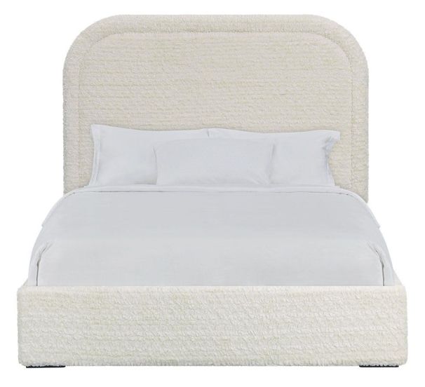 Albany Industries Beckham Doodle Ivory Queen Upholstered Panel Bed-0
