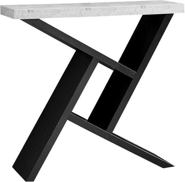 Monarch Specialties Inc. 36"L Cement Look  Hall Console Table with Black Base 
