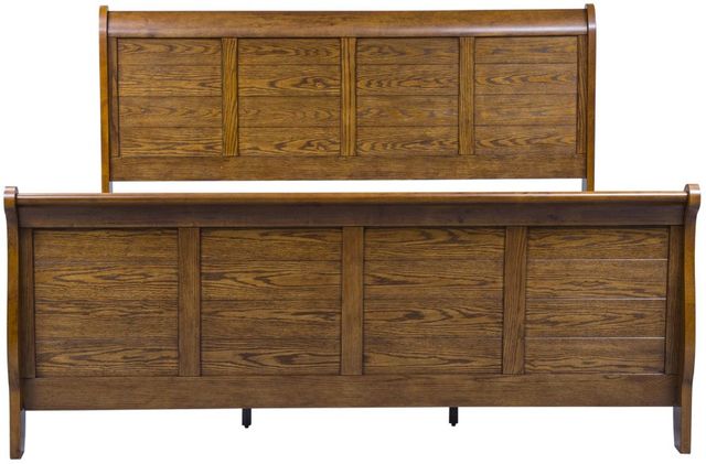 Liberty Furniture Grandpas Cabin Aged Oak California King Sleigh Bed-2