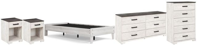 Signature Design by Ashley® Shawburn 5-Piece Whitewash Full Platform Bed Set-0