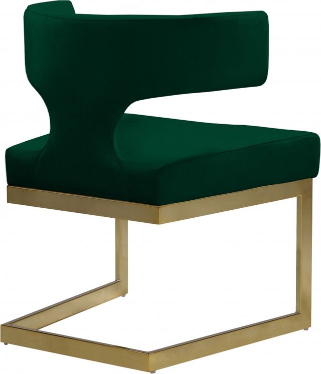 Meridian Furniture Alexandra Green/Gold Velvet Dining Chair-3