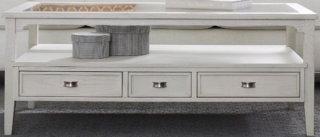 Null Furniture Outer Banks Glass Top Large Rectangular Cocktail Table with Sand Dune Base-0