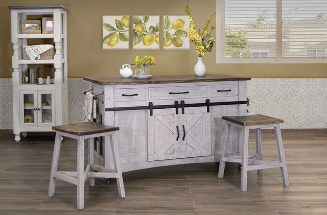 International Furniture Direct Pueblo Gray Gray/Natural Brown Kitchen Island-5