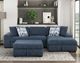 Homelegance® Raife 3-Piece Blue Sleeper Sectional with Right Chaise and Ottoman-1