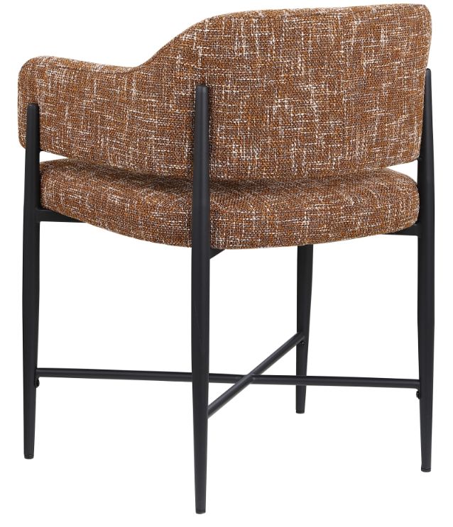 Meridian Furniture Dame Cognac/Black Upholstered Dining Arm Chair-4