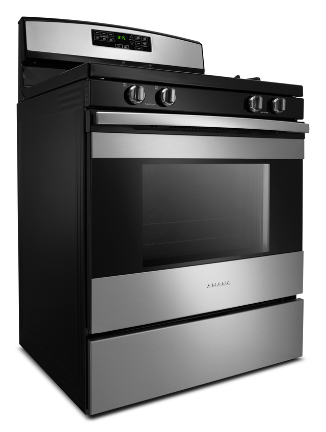 Amana® 30" Black on Stainless Free Standing Gas Range-3