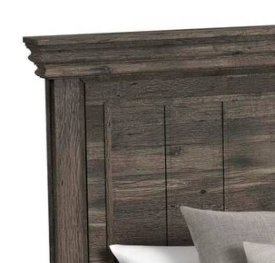 Elements International Park Ridge Charcoal King Panel Bed-1