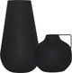 Renwil® Roove Set of 2 Textured Matt Black Vases-0