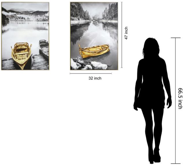 Classy Living 2-Piece Golden Serenity Reflections Wall Art Set-2