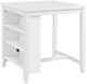Elements International Kona White Storage Counter Table with Shelving -0