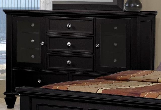 Coaster® Sandy Beach 4-Piece Black Queen Sleigh Storage Bedroom Set-3