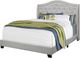 Monarch Specialties Inc. Light Grey Velvet with Chrome Trim Queen Bed-2
