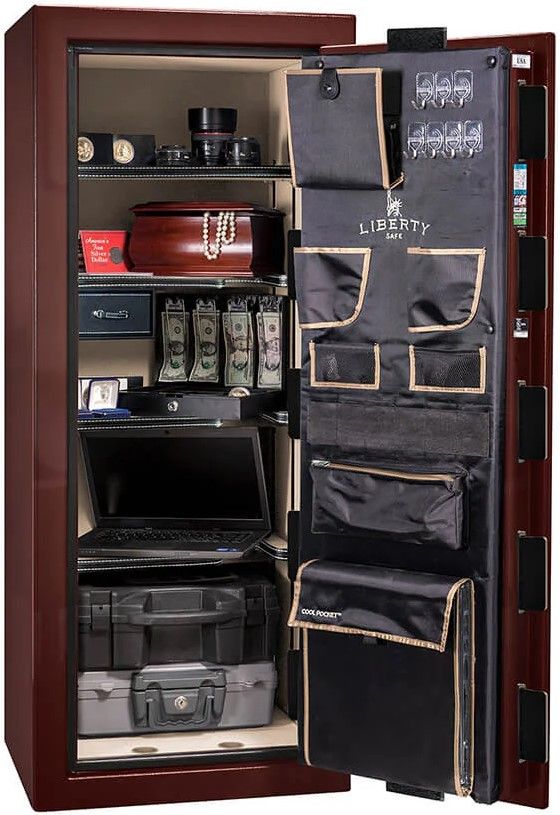 Liberty Safe Premium Home Burgundy Gloss/Brass 17 Electronic Gun Safe-1