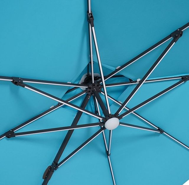 Furniture of America® Aurora Teal Polyester Outdoor Patio Umbrella with LED-4