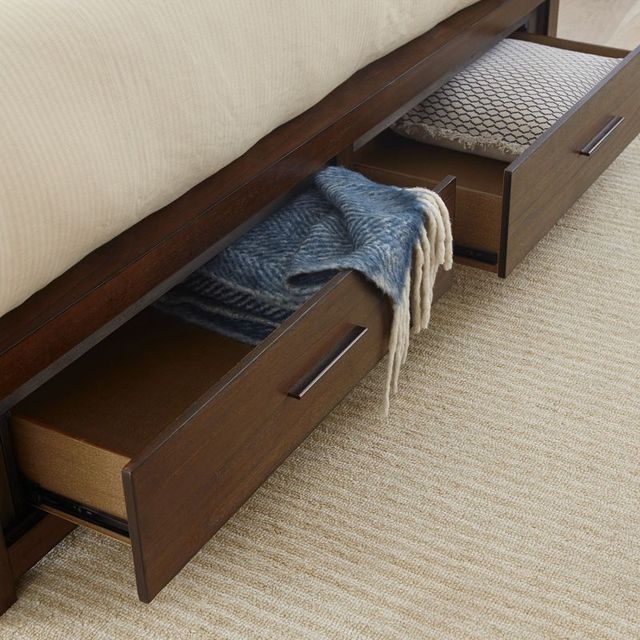 aspenhome® Modern Loft Brownstone California King Panel Storage Bed-0