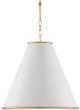 Currey & Company Pierrepont Gesso White/Contemporary Gold Leaf Large Pendant Lighting-1