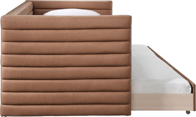 Meridian Furniture Beverly Cognac Vegan Leather Twin Upholstered Daybed-2