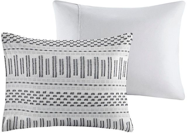 Olliix by INK+IVY Grey Full/Queen Rhea Cotton Jacquard Duvet Cover Mini Set-1