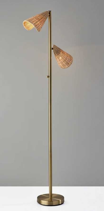 Adesso® Cove Antique Brass Floor Lamp-4
