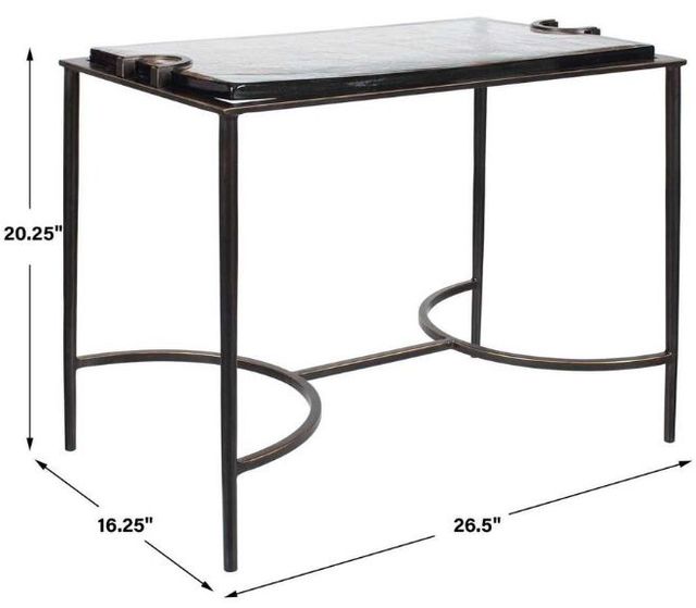 Uttermost® Eisen Dark Bronze Glass Accent Table-2