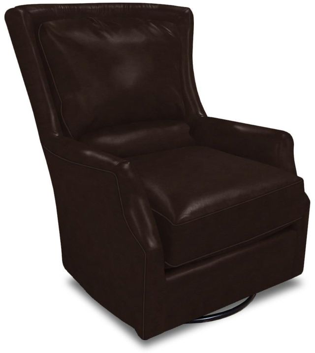 England Furniture Customizable Louis Leather Swivel Chair-2